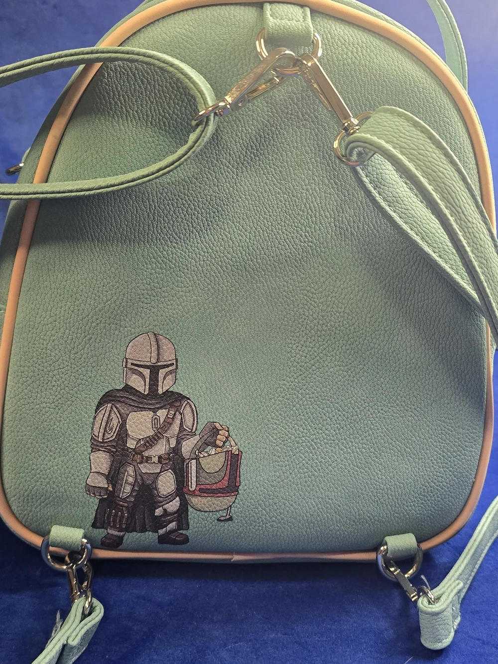 Star Wars Grogu Mint Green & Orange Halloween Pumpkin Kids Backpack
